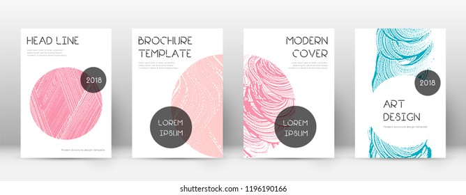 Cover page design template. Trendy brochure layout. Classic trendy abstract cover page. Pink and blue grunge texture background. Good-looking poster.