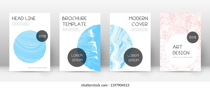 Cover page design template. Trendy brochure layout. Classic trendy abstract cover page. Pink and blue grunge texture background. Captivating poster.