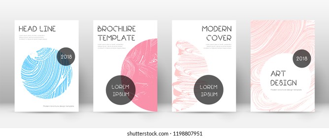 Cover page design template. Trendy brochure layout. Classic trendy abstract cover page. Pink and blue grunge texture background. Positive poster.