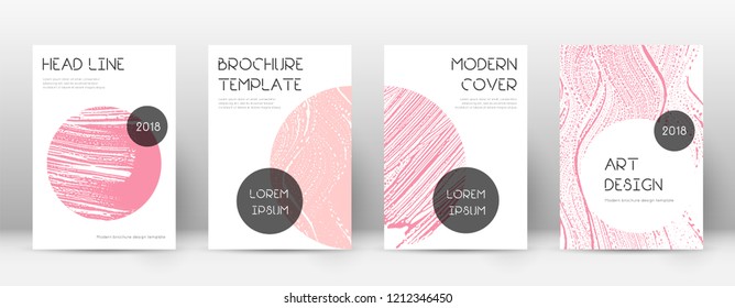 Cover page design template. Trendy brochure layout. Classic trendy abstract cover page. Pink and blue grunge texture background. Likable poster.