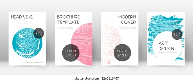 Cover page design template. Trendy brochure layout. Classic trendy abstract cover page. Pink and blue grunge texture background. Divine poster.