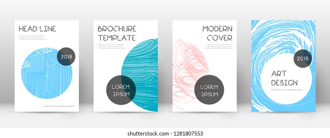 Cover page design template. Trendy brochure layout. Classic trendy abstract cover page. Pink and blue grunge texture background. Fine poster.
