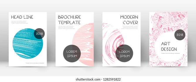 Cover page design template. Trendy brochure layout. Classic trendy abstract cover page. Pink and blue grunge texture background. Rare poster.