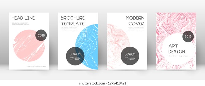 Cover page design template. Trendy brochure layout. Classic trendy abstract cover page. Pink and blue grunge texture background. Delightful poster.