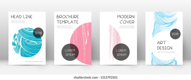 Cover page design template. Trendy brochure layout. Classic trendy abstract cover page. Pink and blue grunge texture background. Radiant poster.