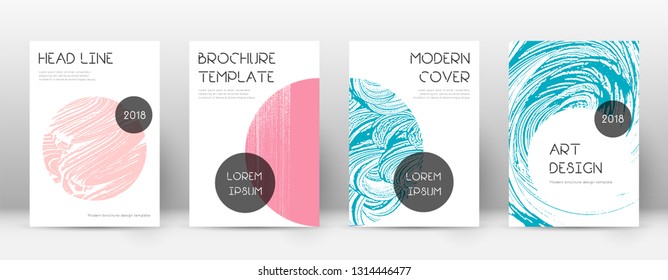 Cover page design template. Trendy brochure layout. Classic trendy abstract cover page. Pink and blue grunge texture background. Pretty poster.