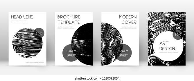 Cover page design template. Trendy brochure layout. Classic trendy abstract cover page. Black grunge texture background. Alluring poster.