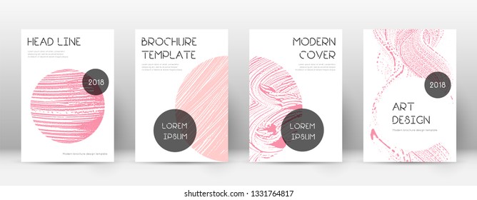 Cover page design template. Trendy brochure layout. Classic trendy abstract cover page. Pink and blue grunge texture background. Imaginative poster.