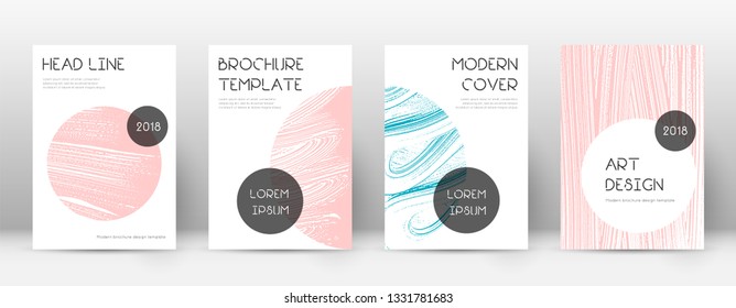 Cover page design template. Trendy brochure layout. Classic trendy abstract cover page. Pink and blue grunge texture background. Interesting poster.