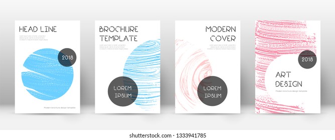 Cover page design template. Trendy brochure layout. Classic trendy abstract cover page. Pink and blue grunge texture background. Remarkable poster.