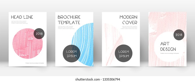 Cover page design template. Trendy brochure layout. Classic trendy abstract cover page. Pink and blue grunge texture background. Grand poster.