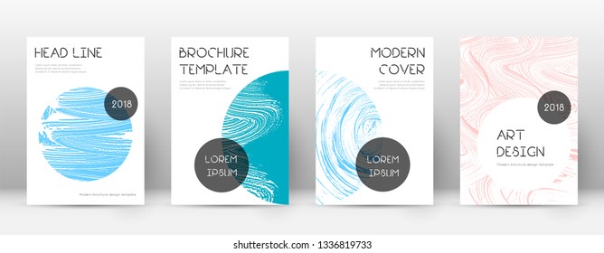 Cover page design template. Trendy brochure layout. Classic trendy abstract cover page. Pink and blue grunge texture background. Pleasant poster.