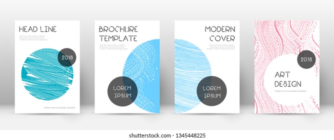 Cover page design template. Trendy brochure layout. Classic trendy abstract cover page. Pink and blue grunge texture background. Powerful poster.
