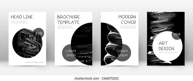 Cover page design template. Trendy brochure layout. Charming trendy abstract cover page. Black grunge texture background. Surprising poster.