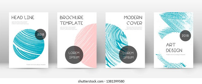 Cover page design template. Trendy brochure layout. Classic trendy abstract cover page. Pink and blue grunge texture background. Gorgeous poster.