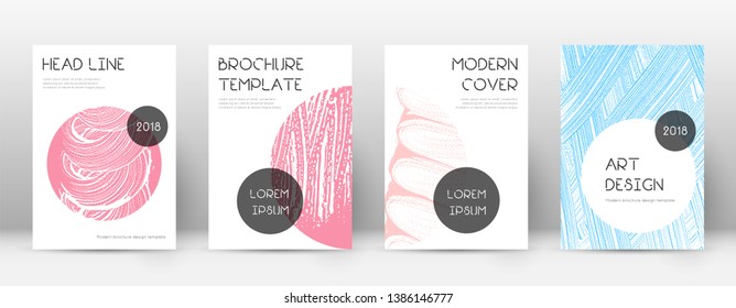 Cover page design template. Trendy brochure layout. Classic trendy abstract cover page. Pink and blue grunge texture background. Great poster.