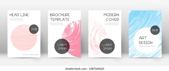 Cover page design template. Trendy brochure layout. Classic trendy abstract cover page. Pink and blue grunge texture background. Modern poster.