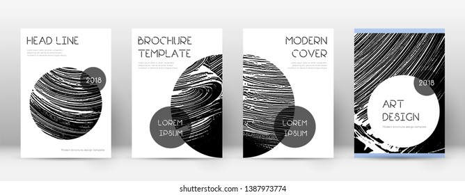 Cover page design template. Trendy brochure layout. Classic trendy abstract cover page. Black grunge texture background. Authentic poster.