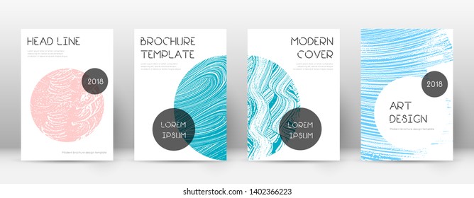 Cover page design template. Trendy brochure layout. Classic trendy abstract cover page. Pink and blue grunge texture background. Sightly poster.