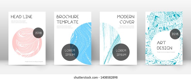 Cover page design template. Trendy brochure layout. Classic trendy abstract cover page. Pink and blue grunge texture background. Charming poster.