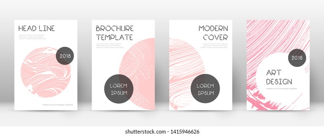 Cover page design template. Trendy brochure layout. Classic trendy abstract cover page. Pink and blue grunge texture background. Eminent poster.