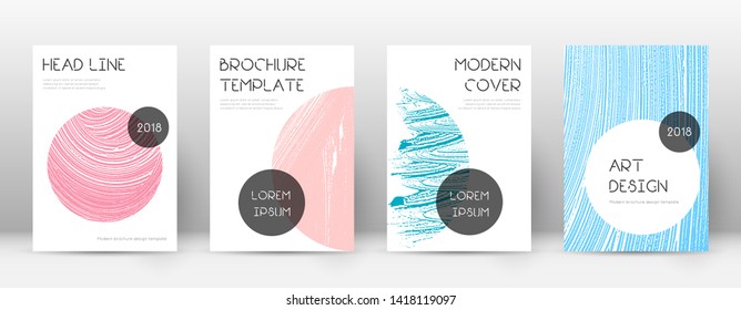 Cover page design template. Trendy brochure layout. Classic trendy abstract cover page. Pink and blue grunge texture background. Marvelous poster.