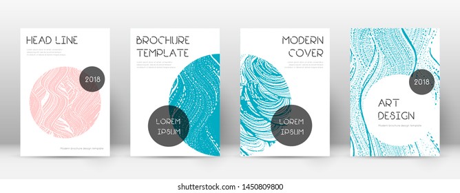 Cover page design template. Trendy brochure layout. Classic trendy abstract cover page. Pink and blue grunge texture background. Indelible poster.