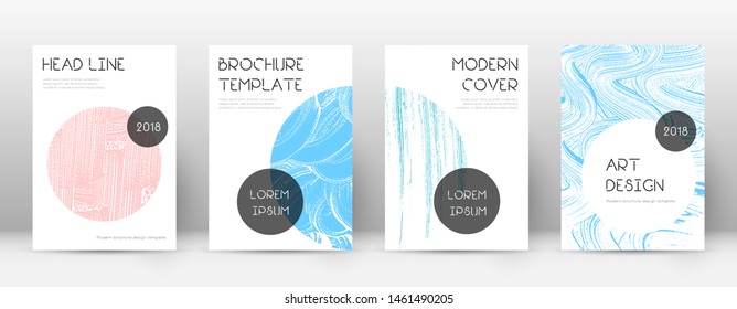 Cover page design template. Trendy brochure layout. Classic trendy abstract cover page. Pink and blue grunge texture background. Ecstatic poster.