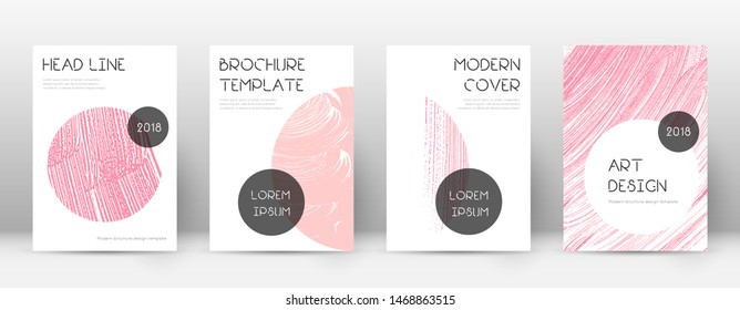 Cover page design template. Trendy brochure layout. Classic trendy abstract cover page. Pink and blue grunge texture background. Breathtaking poster.