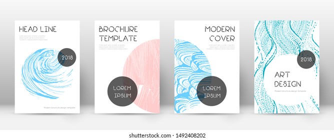 Cover page design template. Trendy brochure layout. Classic trendy abstract cover page. Pink and blue grunge texture background. Popular poster.
