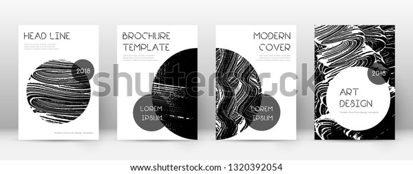 Cover page design template. Trendy brochure\
layout. Classic trendy abstract cover page. Black grunge texture\
background. Alluring\
poster.