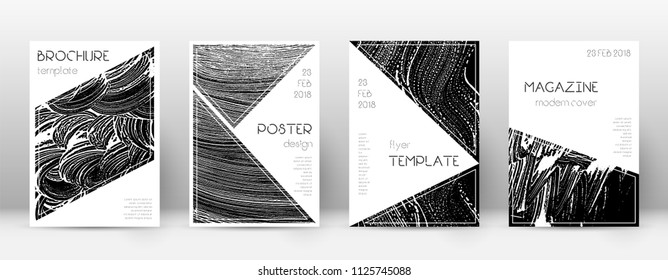 Cover page design template. Triangle brochure layout. Classy trendy abstract cover page. Black grunge texture background. Delightful poster.