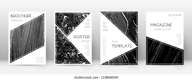 Cover page design template. Triangle brochure layout. Classy trendy abstract cover page. Black grunge texture background. Excellent poster.