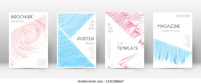 Cover page design template. Triangle brochure layout. Classy trendy abstract cover page. Pink and blue grunge texture background. Splendid poster.