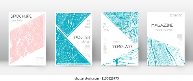 Cover page design template. Triangle brochure layout. Classy trendy abstract cover page. Pink and blue grunge texture background. Quaint poster.