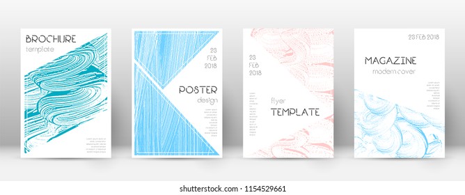 Cover page design template. Triangle brochure layout. Classy trendy abstract cover page. Pink and blue grunge texture background. Extra poster.