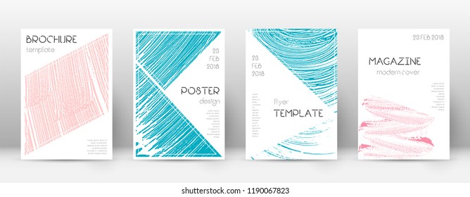 Cover page design template. Triangle brochure layout. Classy trendy abstract cover page. Pink and blue grunge texture background. Interesting poster.