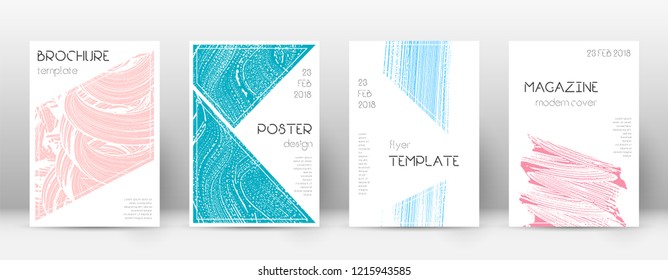 Cover page design template. Triangle brochure layout. Classy trendy abstract cover page. Pink and blue grunge texture background. Nice poster.