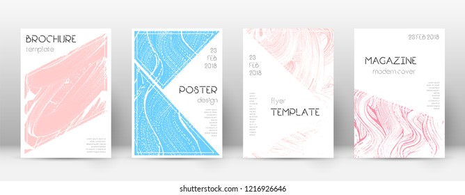 Cover page design template. Triangle brochure layout. Classy trendy abstract cover page. Pink and blue grunge texture background. Great poster.