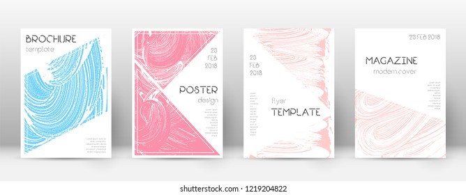 Cover page design template. Triangle brochure layout. Classy trendy abstract cover page. Pink and blue grunge texture background. Worthy poster.