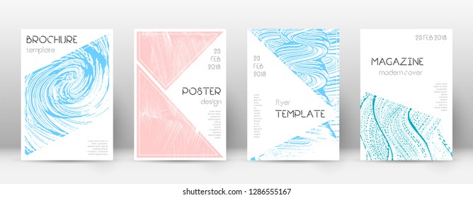 Cover page design template. Triangle brochure layout. Classy trendy abstract cover page. Pink and blue grunge texture background. Wonderful poster.