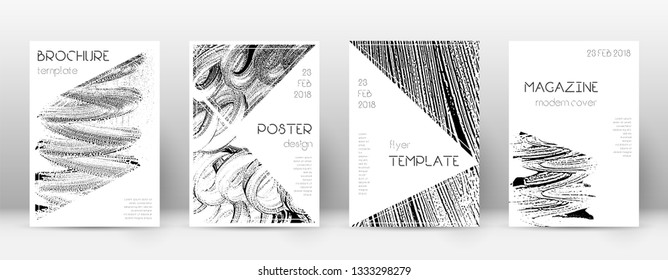 Cover page design template. Triangle brochure layout. Authentic trendy abstract cover page. Soap invert grunge texture background. Worthy poster.