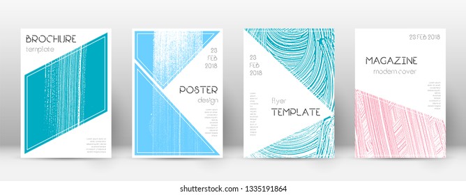 Cover page design template. Triangle brochure layout. Classy trendy abstract cover page. Pink and blue grunge texture background. Grand poster.