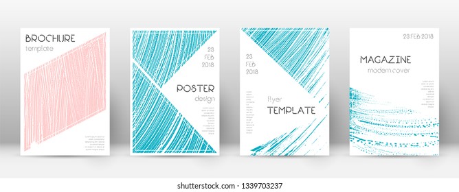 Cover page design template. Triangle brochure layout. Classy trendy abstract cover page. Pink and blue grunge texture background. Pleasant poster.