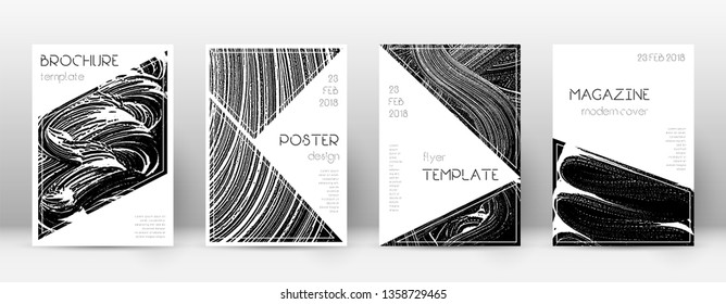 Cover page design template. Triangle brochure layout. Classy trendy abstract cover page. Black grunge texture background. Cute poster.