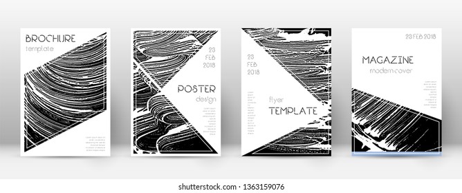 Cover page design template. Triangle brochure layout. Classy trendy abstract cover page. Black grunge texture background. Exceptional poster.