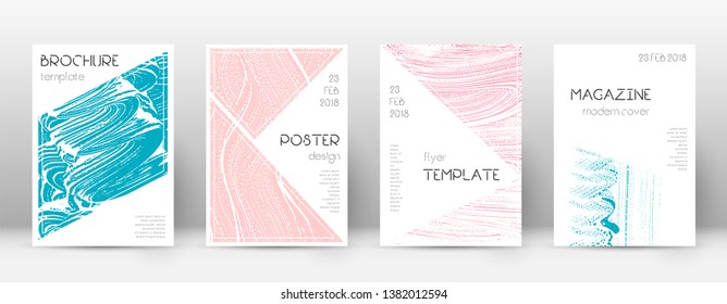 Cover page design template. Triangle brochure layout. Classy trendy abstract cover page. Pink and blue grunge texture background. Glamorous poster.