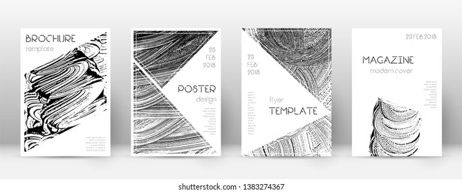 Cover page design template. Triangle brochure layout. Comely trendy abstract cover page. Soap invert grunge texture background. Breathtaking poster.