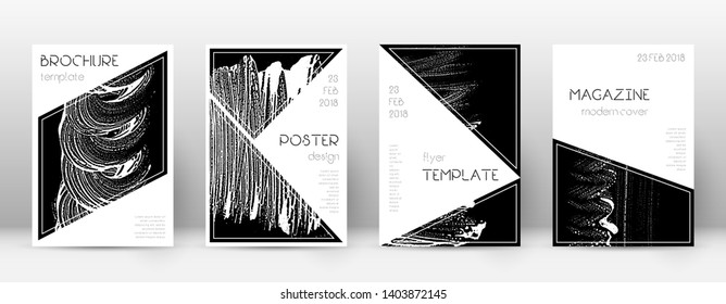 Cover page design template. Triangle brochure layout. Classy trendy abstract cover page. Black grunge texture background. Elegant poster.