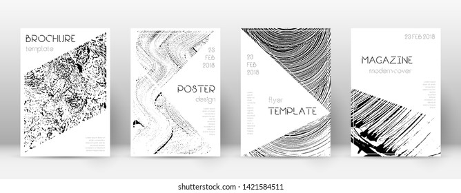 Cover page design template. Triangle brochure layout. Comely trendy abstract cover page. Soap invert grunge texture background. Bold poster.